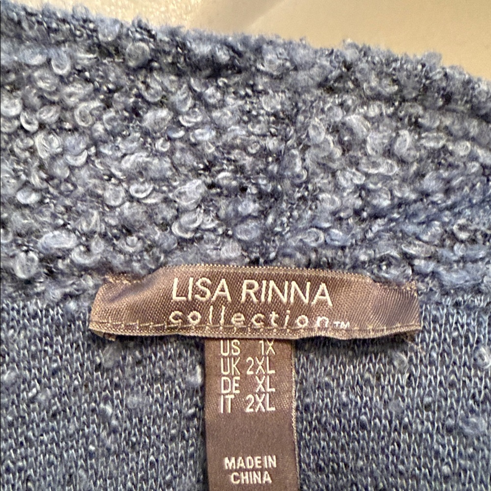 Lisa Rinna Collection Blue Textured Blazer - Picture 5 of 10